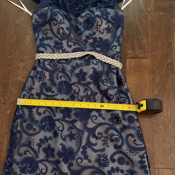 Evening elegant long dress Jade couture S4 navy and grey dress . Wore only once. - Picture 9 of 17